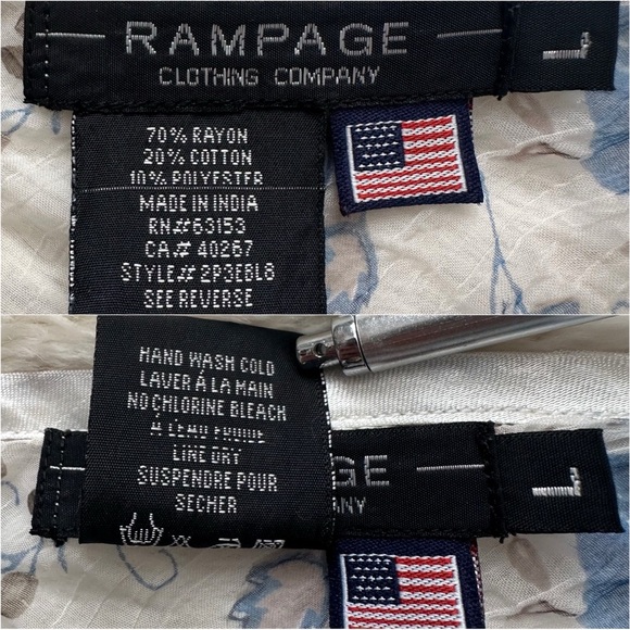 Vintage Rampage Tank Top Cami Sheer Crinkle Vintage Y2K 90s Floral Paisley Sz L - Picture 8 of 10